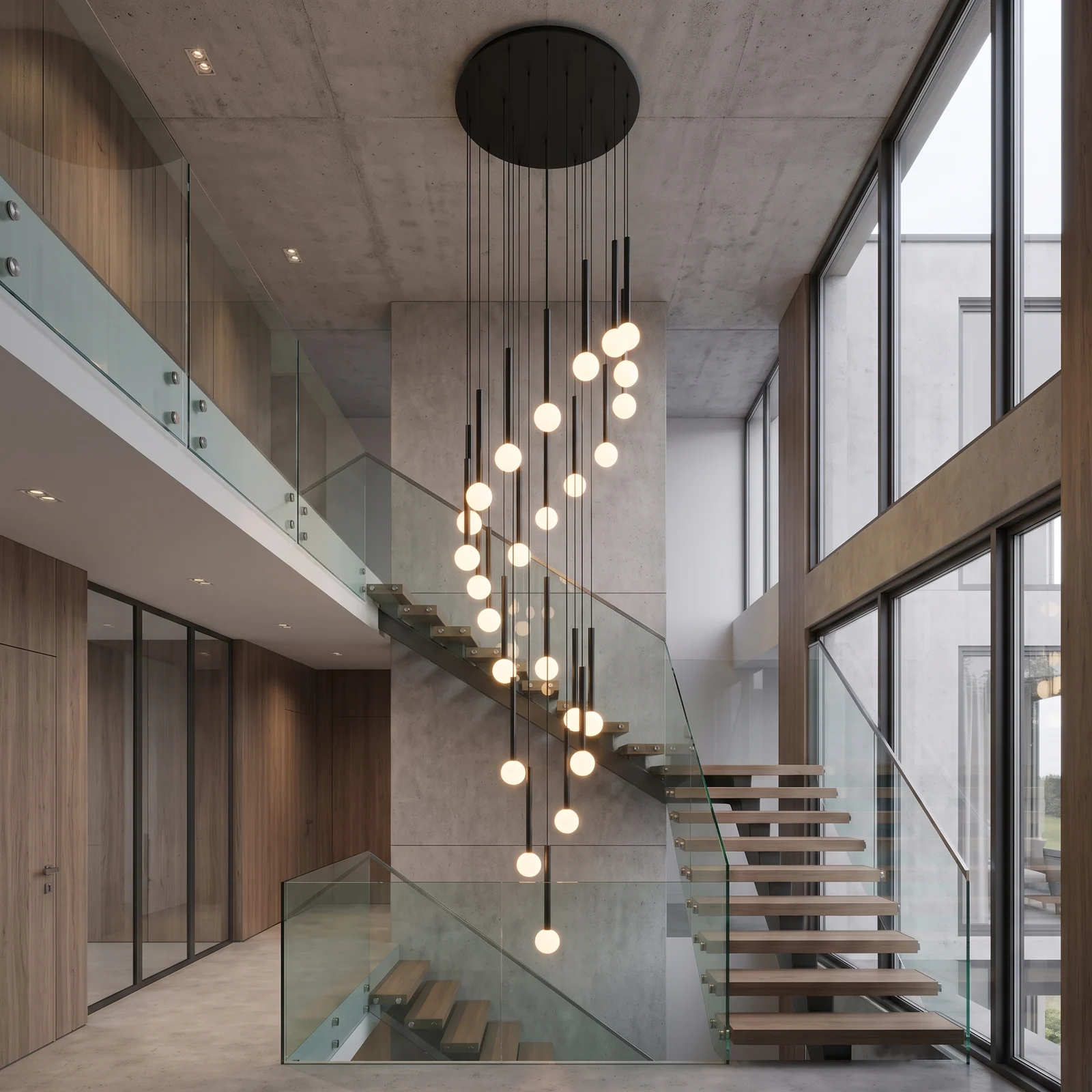 USA Glass Staircase Pendants