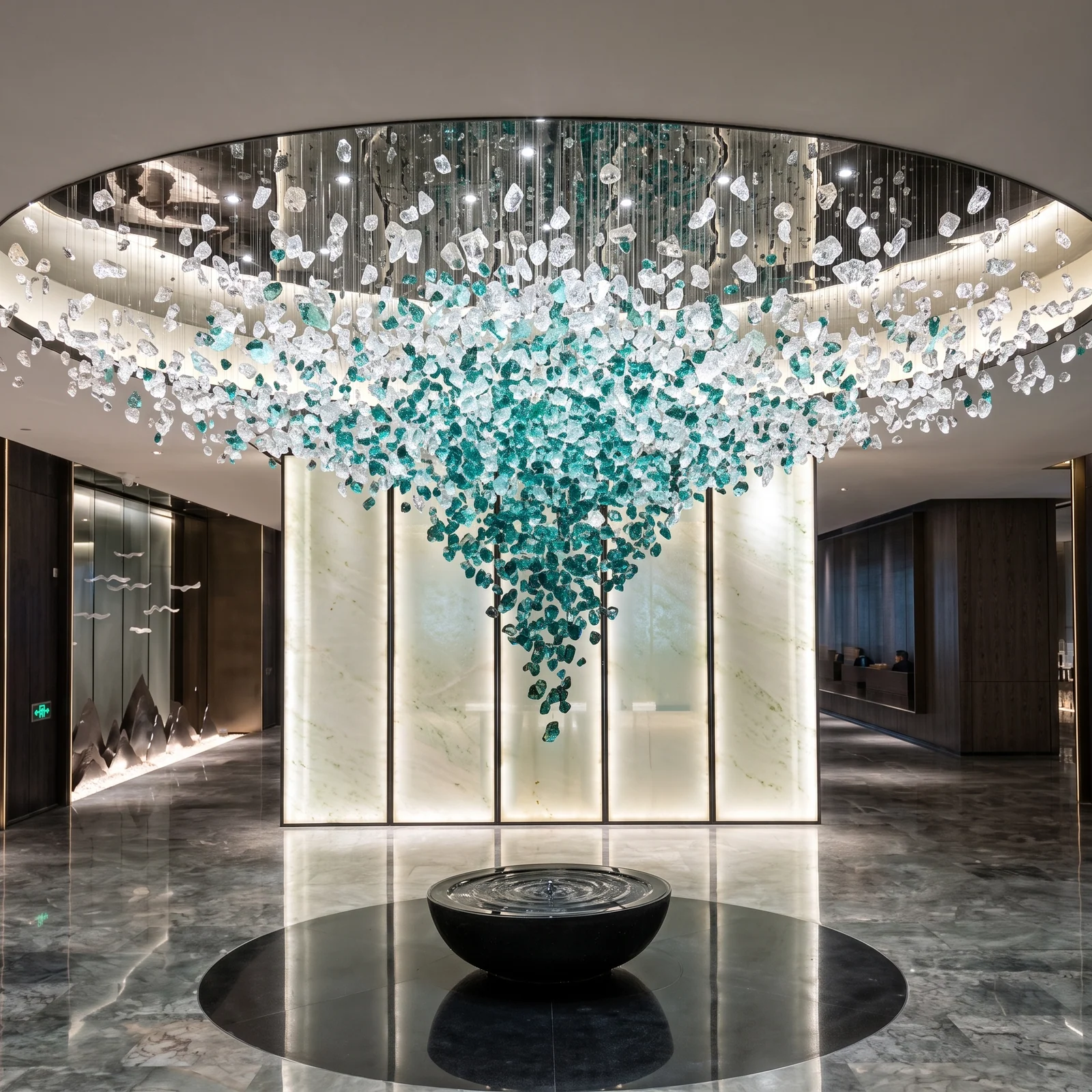 Cambodia Turquoise Lobby Chandelier