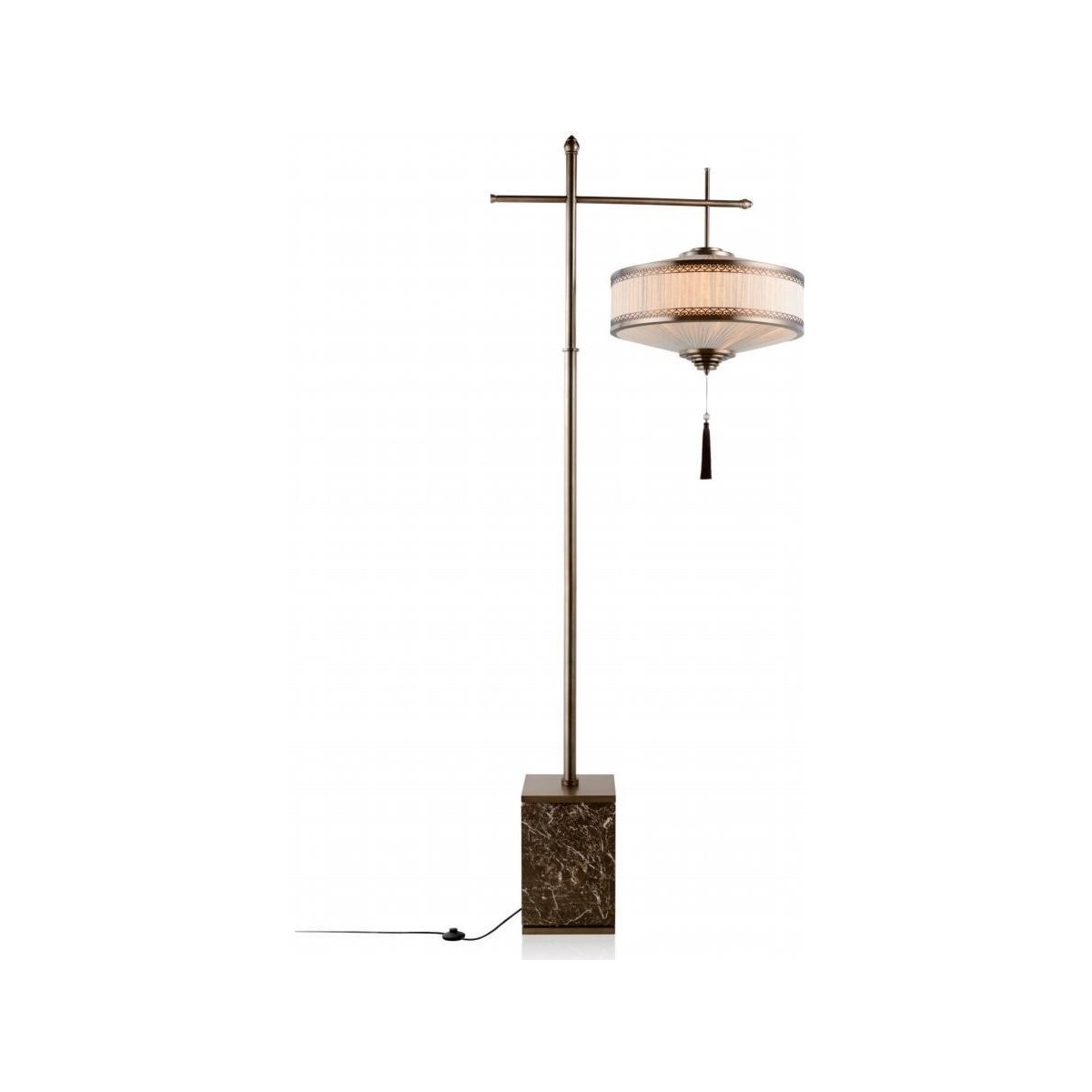 SinWay Floor-024 &middot; Natural marble and Spanish alabaster floor lamp