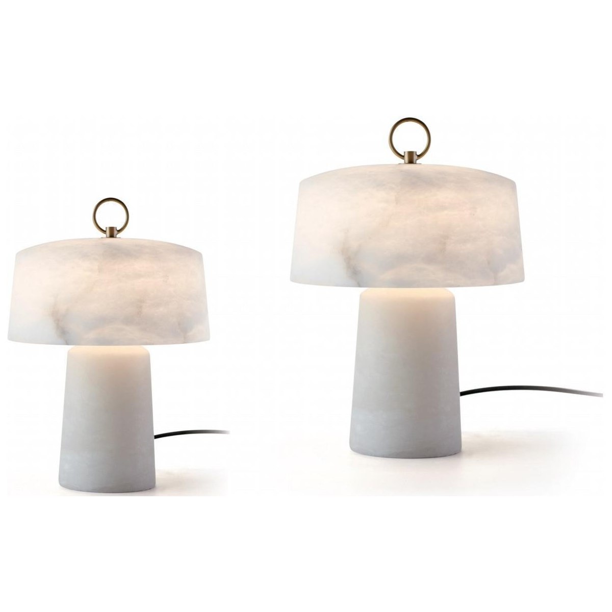 SinWay Table-051 &middot; Natural marble and Spanish alabaster table lamp
