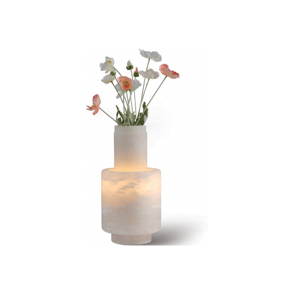 SinWay Table-041 &middot; Natural marble and Spanish alabaster table lamp