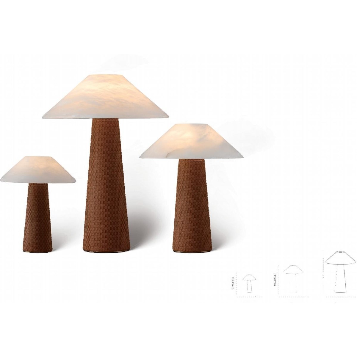 SinWay Table-037 &middot; Natural marble and Spanish alabaster table lamp