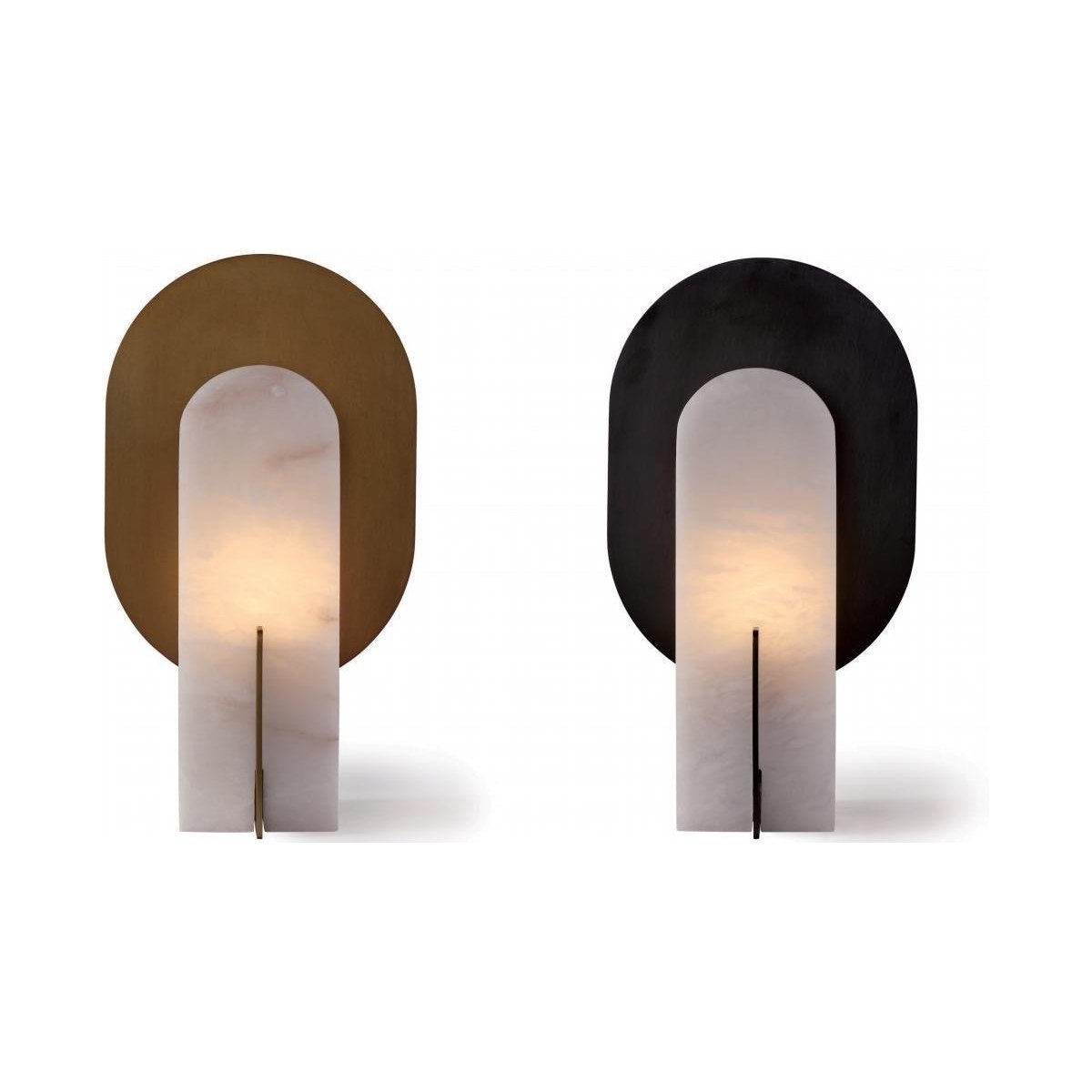 SinWay Table-060 &middot; Natural marble and Spanish alabaster table lamp