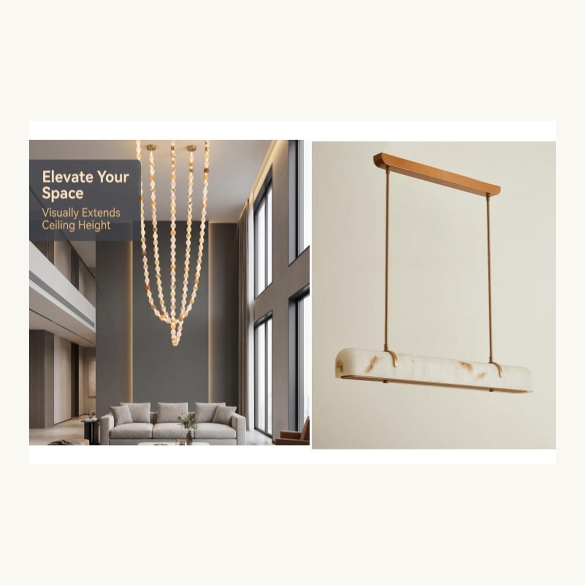 SinWay Pendant-005 &middot; Natural marble and Spanish alabaster pendant light