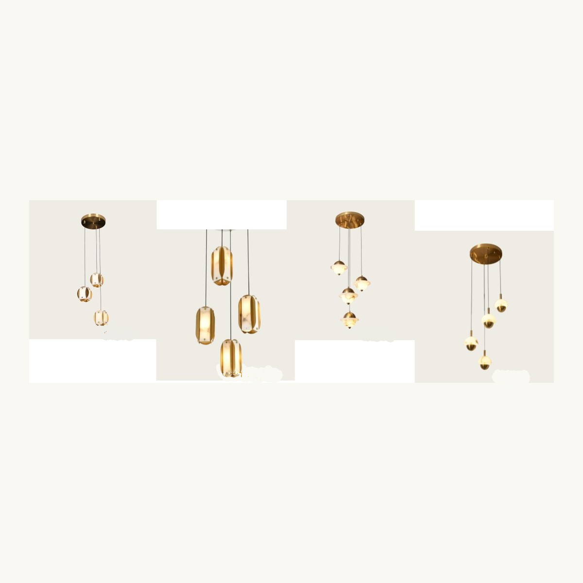 SinWay Pendant-008 &middot; Natural marble and Spanish alabaster pendant light