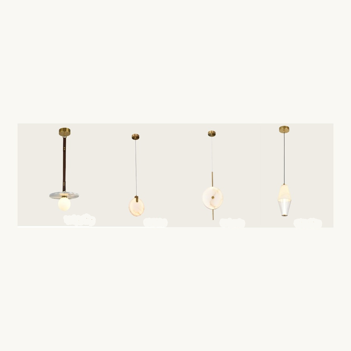 SinWay Pendant-013 &middot; Natural marble and Spanish alabaster pendant light