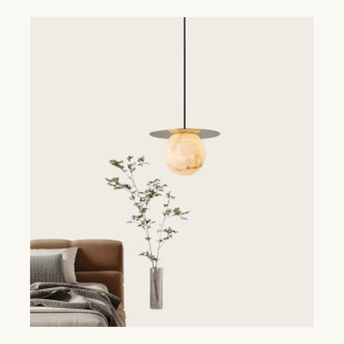 SinWay Pendant-037 &middot; Natural marble and Spanish alabaster pendant light