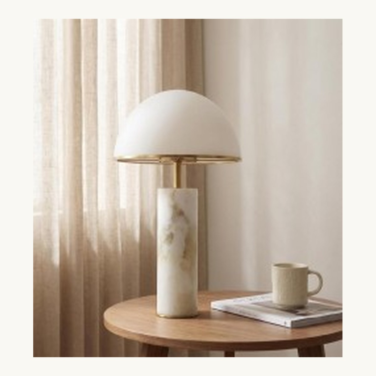 SinWay Table-005 &middot; Natural marble and Spanish alabaster table lamp