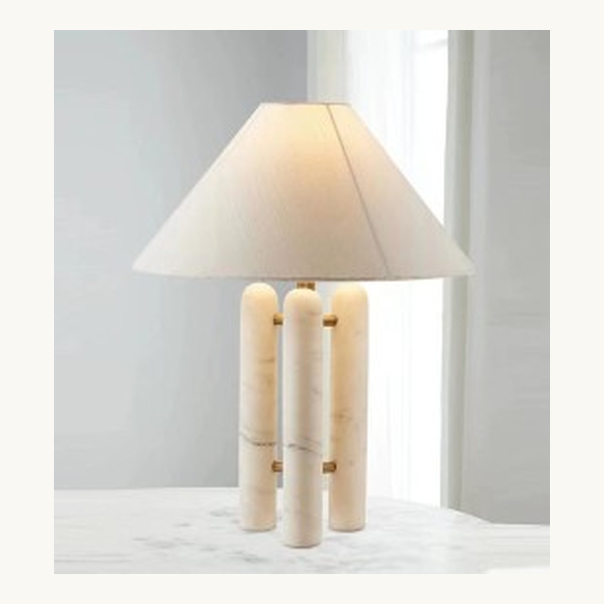 SinWay Table-011 &middot; Natural marble and Spanish alabaster table lamp