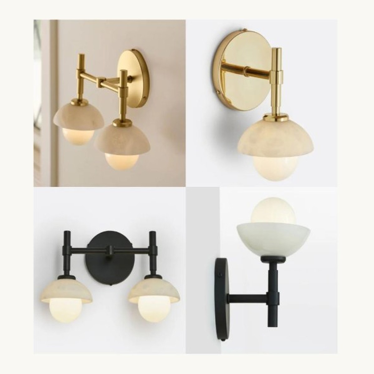 SinWay Wall-009 &middot; Natural marble and Spanish alabaster wall light