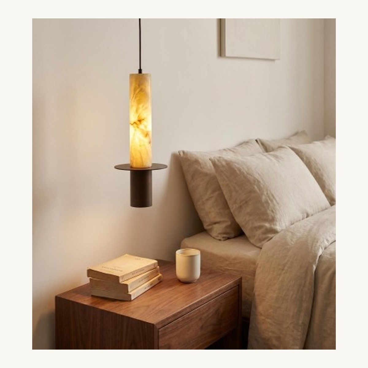 SinWay Pendant-052 &middot; Natural marble and Spanish alabaster pendant light