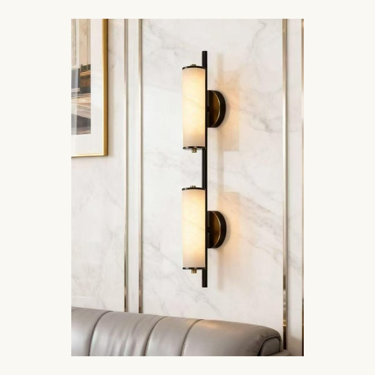 SinWay Wall-028 &middot; Natural marble and Spanish alabaster wall light