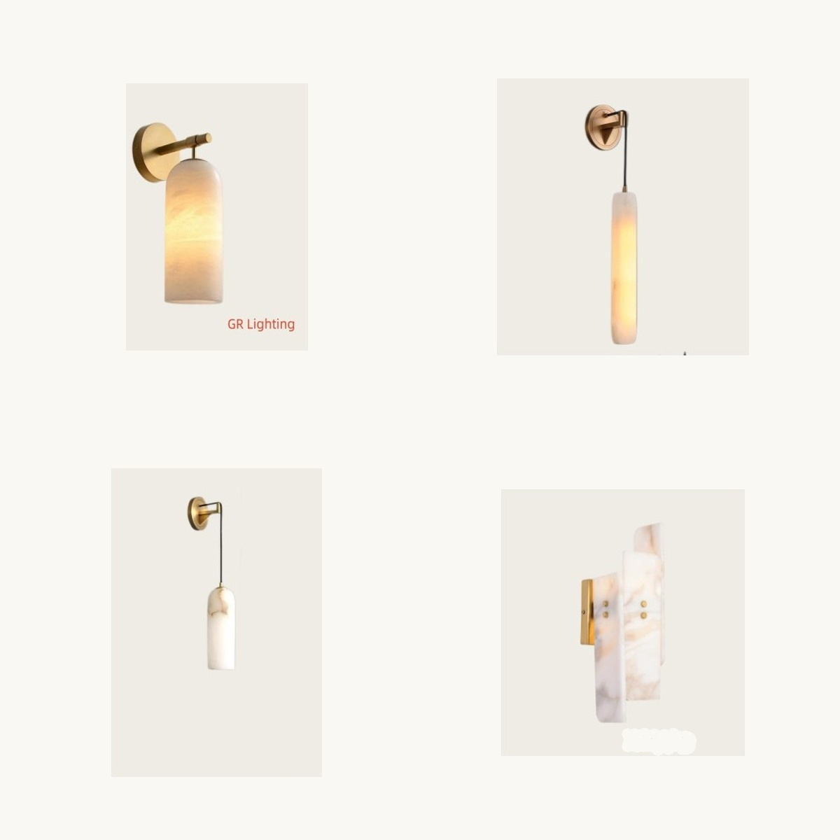 SinWay Wall-063 &middot; Natural marble and Spanish alabaster wall light